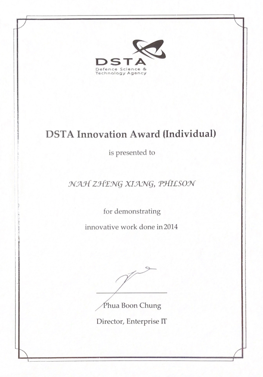 DSTA Innovation Award